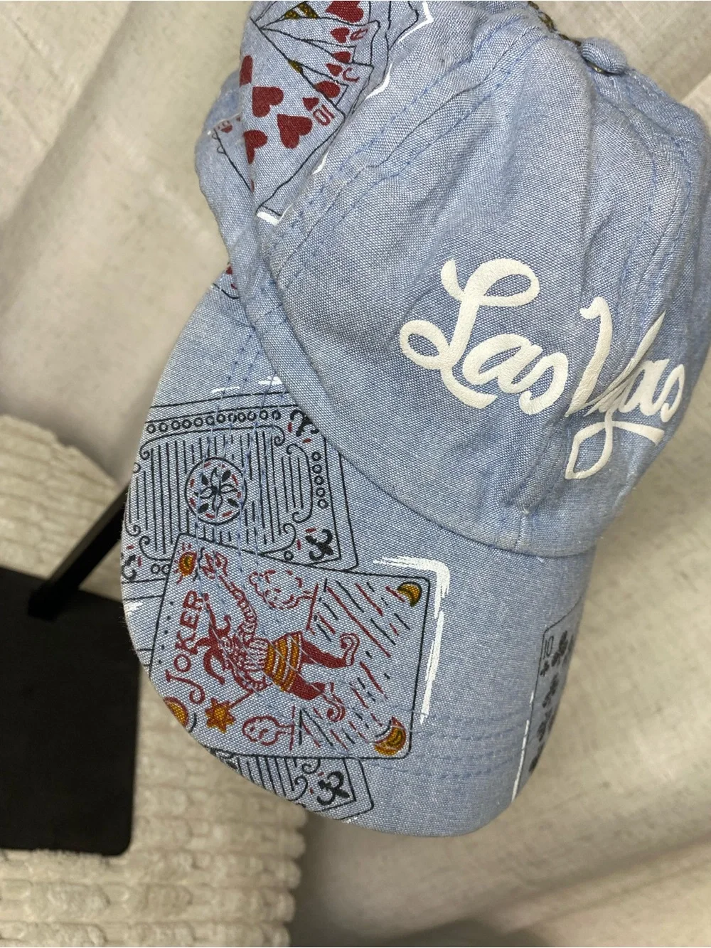 Vintage 90s Las Vegas Hat Triangle Headwear All Over Print Playing Cards Cap Mad